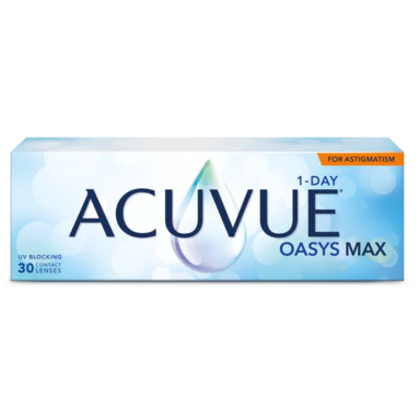 Упаковка контактных линз  ACUVUE® OASYS MAX 1-Day for Astigmatism